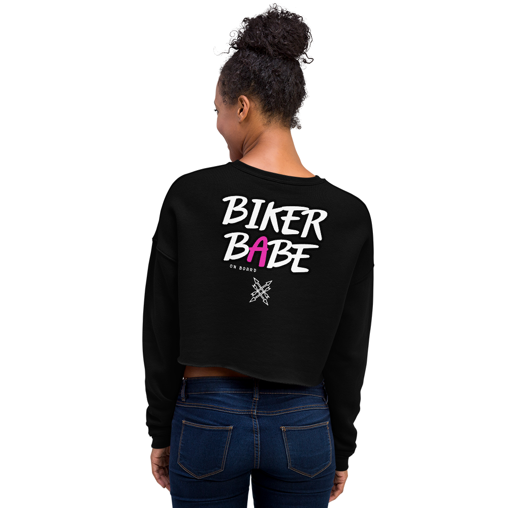 Biker Babe On Board - Women's Cropped Sweatshirt